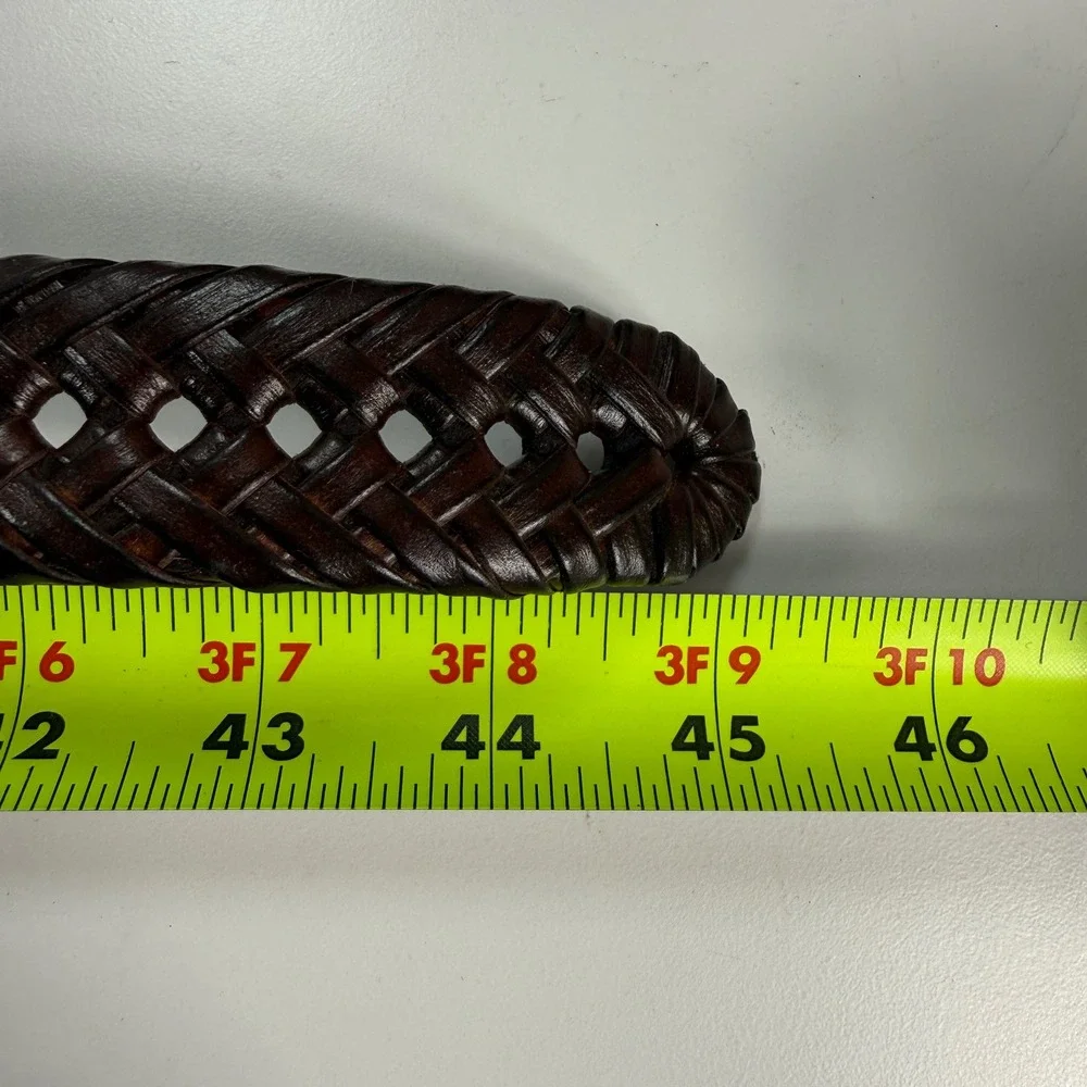 NWT Club Room Mens 40 Braided Belt Brown Woven Faux Leather‎ Gold Buckle Casual